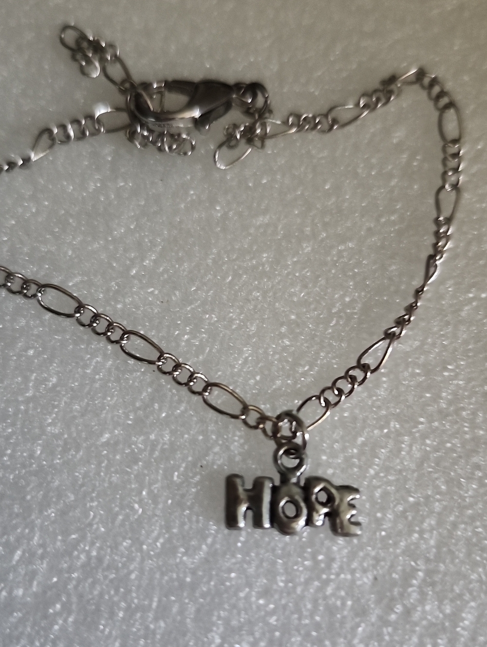 Hand Crafted Silver HOPE Charm Bracelet / Anklet